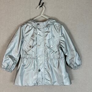 Polo Ralph Lauren Toddler Boy Girl Windbreaker Jacket Size 2T Silver Metallic